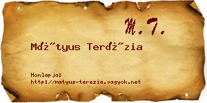 Mátyus Terézia névjegykártya